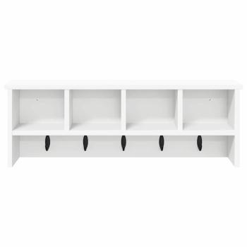 Wandmontierter Kleiderständer mit Regal Wandmontiert mit Speicher Weiß 75 x 16 x 26 cm