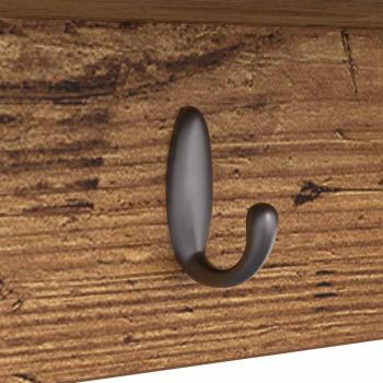 Wandmontierter Kleiderständer mit Regal Altholz 75 x 16 x 26 cm