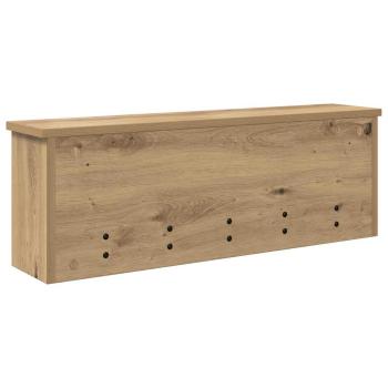 Wandmontierter Kleiderständer mit Regal Wandmontiert mit Speicher Eiche handwerklich