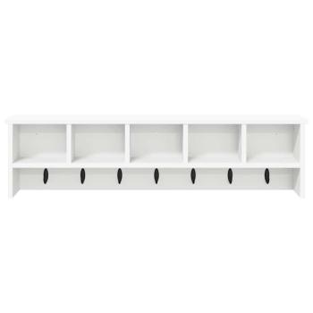 Wandmontierter Kleiderständer mit Regal Weiß 100 x 16 x 26 cm