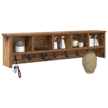 Wandmontierter Kleiderständer Altholz 100 x 16 x 26 cm