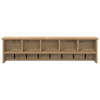 Wandmontierter Kleiderständer mit Regal Wandmontiert mit Speicher Eiche handwerklich