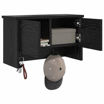 Wandmontierter Kleiderständer Schwarze Eiche 50 x 20 x 30 cm