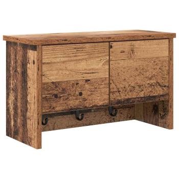 Wandmontierter Kleiderständer mit Regal Altholz 50 x 20 x 30 cm