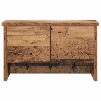Wandmontierter Kleiderständer mit Regal Altholz 50 x 20 x 30 cm