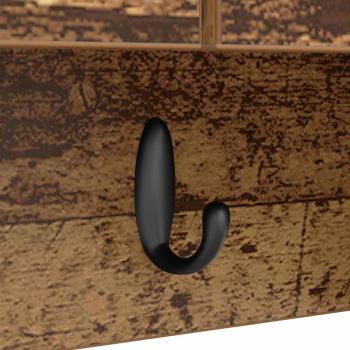 Wandmontierter Kleiderständer mit Regal Altholz 50 x 20 x 30 cm