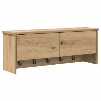 Wandmontierter Kleiderständer mit Regal Wandmontiert mit Speicher mit Tür Eiche handwerklich