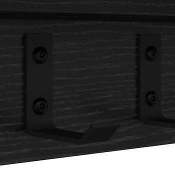 Wandmontierter Kleiderständer mit Regal Wandmontiert Schwarze Eiche