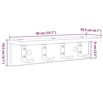 Wandmontierter Kleiderständer Altholz 40 x 10.5 x 10.5 cm