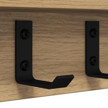 Wandmontierter Kleiderständer mit Regal Wandmontiert Eiche handwerklich