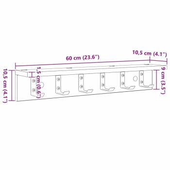 Wandmontierter Kleiderständer mit Regal Wandmontiert Eiche handwerklich
