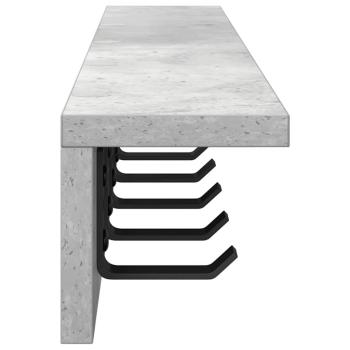 Wandmontierter Kleiderständer Betongrau 80 x 10.5 x 10.5 cm