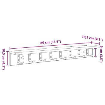 Wandmontierter Kleiderständer Altholz 80 x 10.5 x 10.5 cm