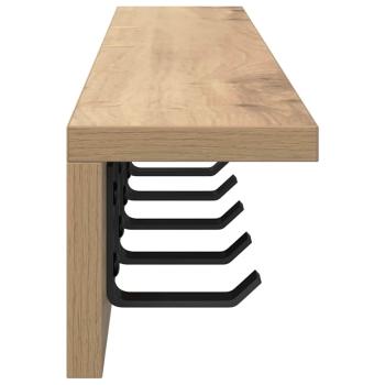 Wandmontierter Kleiderständer mit Regal Wandmontiert Eiche handwerklich