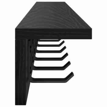Wandmontierter Kleiderständer mit Regal Wandmontiert Schwarze Eiche