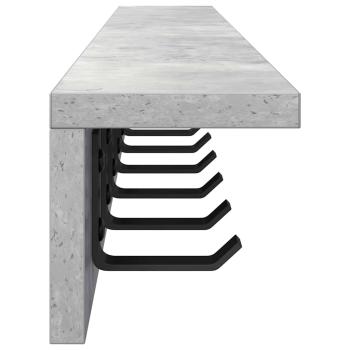 Wandmontierter Kleiderständer Betongrau 100 x 10.5 x 10.5 cm