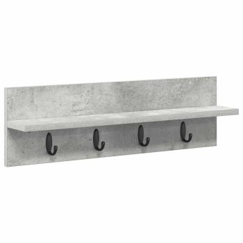 Wandmontierter Kleiderständer Betongrau 60 x 10.5 x 18 cm