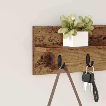 Wandmontierter Kleiderständer Altholz 60 x 10.5 x 18 cm