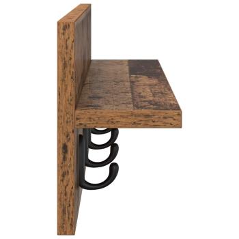 Wandmontierter Kleiderständer Altholz 60 x 10.5 x 18 cm