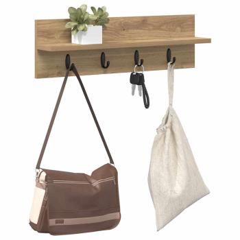 Wandmontierter Kleiderständer mit Regal Wandmontiert Eiche handwerklich