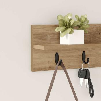 Wandmontierter Kleiderständer mit Regal Wandmontiert Eiche handwerklich