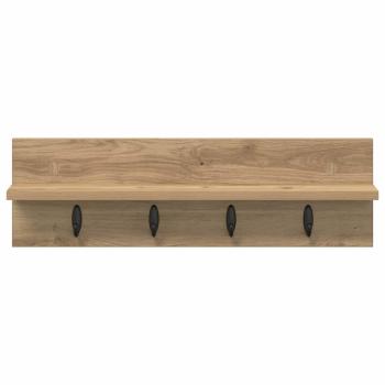 Wandmontierter Kleiderständer mit Regal Wandmontiert Eiche handwerklich