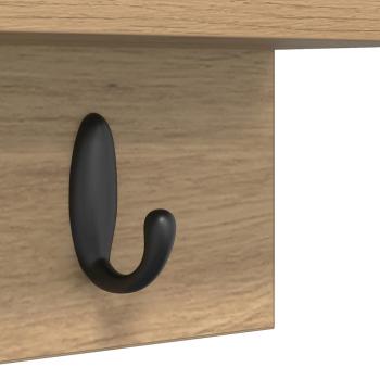 Wandmontierter Kleiderständer mit Regal Wandmontiert Eiche handwerklich