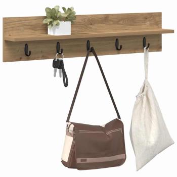 Wandmontierter Kleiderständer mit Regal Wandmontiert Eiche handwerklich