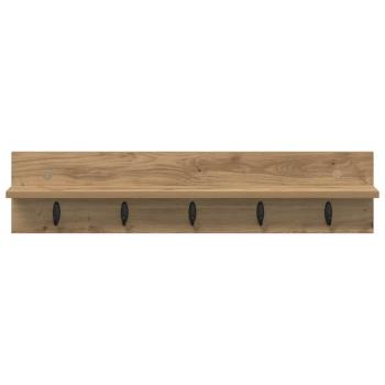 Wandmontierter Kleiderständer mit Regal Wandmontiert Eiche handwerklich