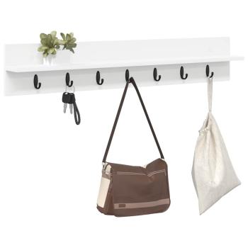 Wandmontierter Kleiderständer mit Regal Weiß 100 x 10.5 x 18 cm