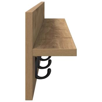 Wandmontierter Kleiderständer mit Regal Wandmontiert Eiche handwerklich