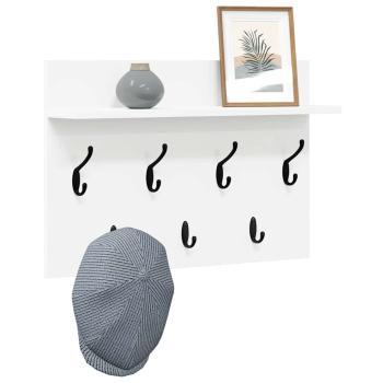 Wandmontierter Kleiderständer mit Regal Wandmontiert mit Speicher Weiß 60 x 40 x 12 cm