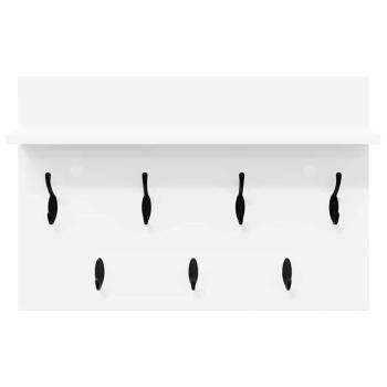 Wandmontierter Kleiderständer mit Regal Wandmontiert mit Speicher Weiß 60 x 40 x 12 cm