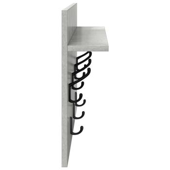 Wandmontierter Kleiderständer Betongrau 60 x 40 x 12 cm