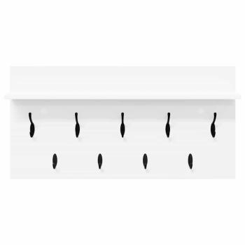 Wandmontierter Kleiderständer mit Regal Wandmontiert mit Speicher Weiß 80 x 40 x 12 cm