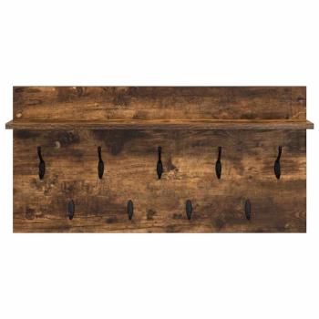 Wandmontierter Kleiderständer Räuchereiche 80 x 40 x 12 cm