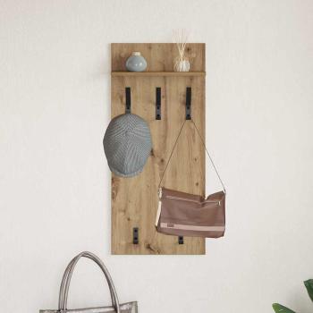 Wandmontierter Kleiderständer mit Regal Wandmontiert Eiche handwerklich