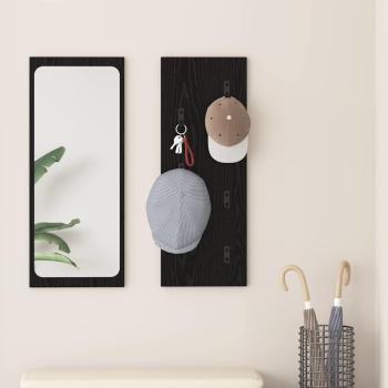 ARDEBO.de - Wandmontierter Kleiderständer Schwarze Eiche 30 x 1.5 x 80 cm