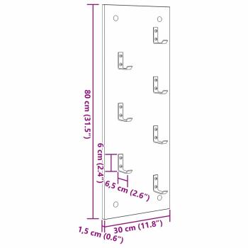 Wandmontierter Kleiderständer Betongrau 30 x 1.5 x 80 cm