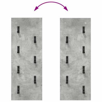 Wandmontierter Kleiderständer Betongrau 30 x 1.5 x 80 cm