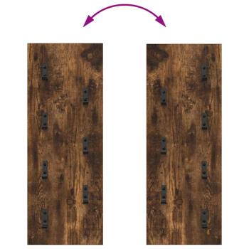 Wandmontierter Kleiderständer Räuchereiche 30 x 1.5 x 80 cm