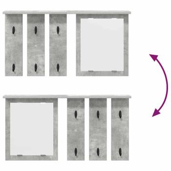 Wandmontierter Kleiderständer Betongrau 85 x 10 x 45 cm