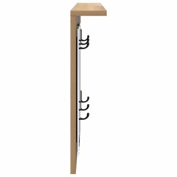 Wandmontierter Kleiderständer mit Regal Wandmontiert mit Spiegel Eiche handwerklich