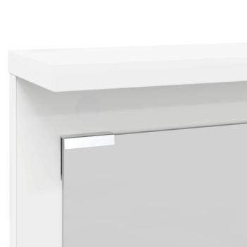 Wandmontierter Kleiderständer mit Regal Wandmontiert mit Spiegel Weiß 84 x 10 x 80 cm