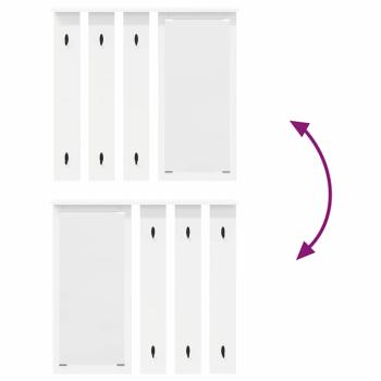 Wandmontierter Kleiderständer mit Regal Wandmontiert mit Spiegel Weiß 84 x 10 x 80 cm