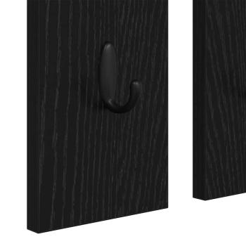 Wandmontierter Kleiderständer Schwarze Eiche 84 x 10 x 80 cm