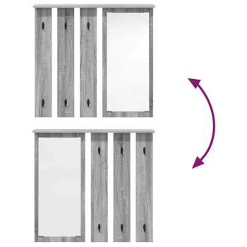 Wandmontierter Kleiderständer Grau Sonoma 84 x 10 x 80 cm