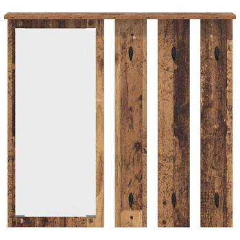 Wandmontierter Kleiderständer mit Regal Altholz 84 x 10 x 80 cm