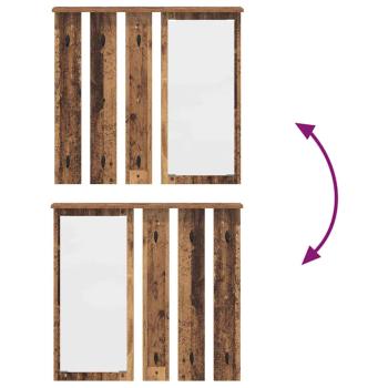 Wandmontierter Kleiderständer mit Regal Altholz 84 x 10 x 80 cm