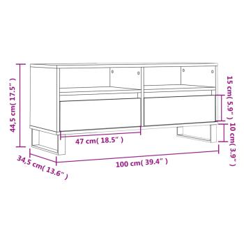 TV-Schrank Grau Sonoma 100x34,5x44,5 cm Holzwerkstoff